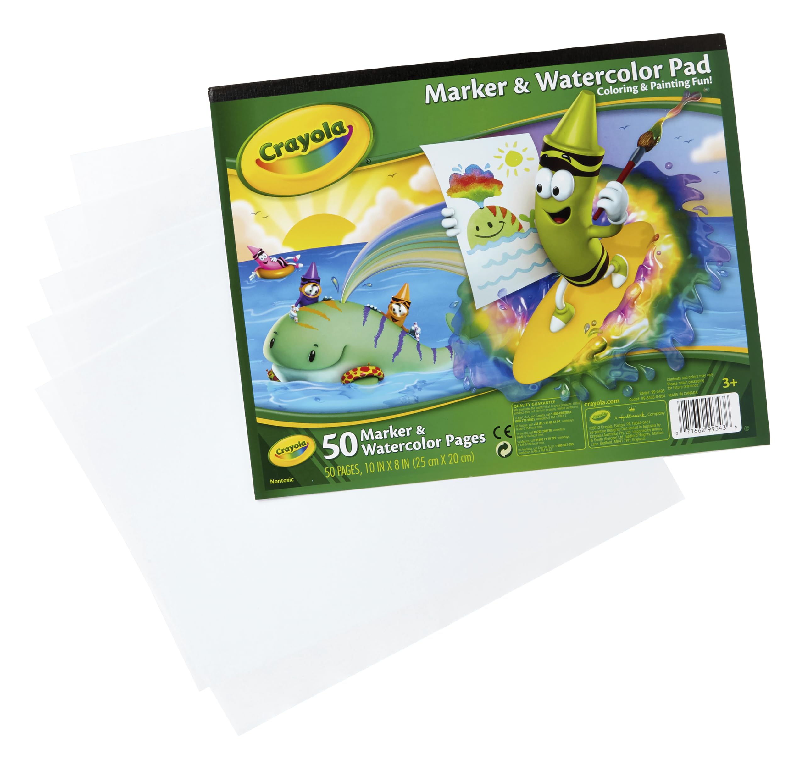 Crayola Marker & Watercolor Pad, 50 Blank Coloring Pages, Painting Paper, Art Supplies for Kids, Gifts