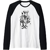 Jack Joker Playing Cards Blackwork Raglan Baseball Tee