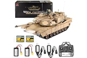 AOFT TECHNOLOGY US M1A2 Abrams Army Tank Model 1/16 2.4GHz Remote Control Tank with Sound & Light 360 Degree Turret Rotation Henglong 3918-1 RC Toy for Ages 14+ or Adults