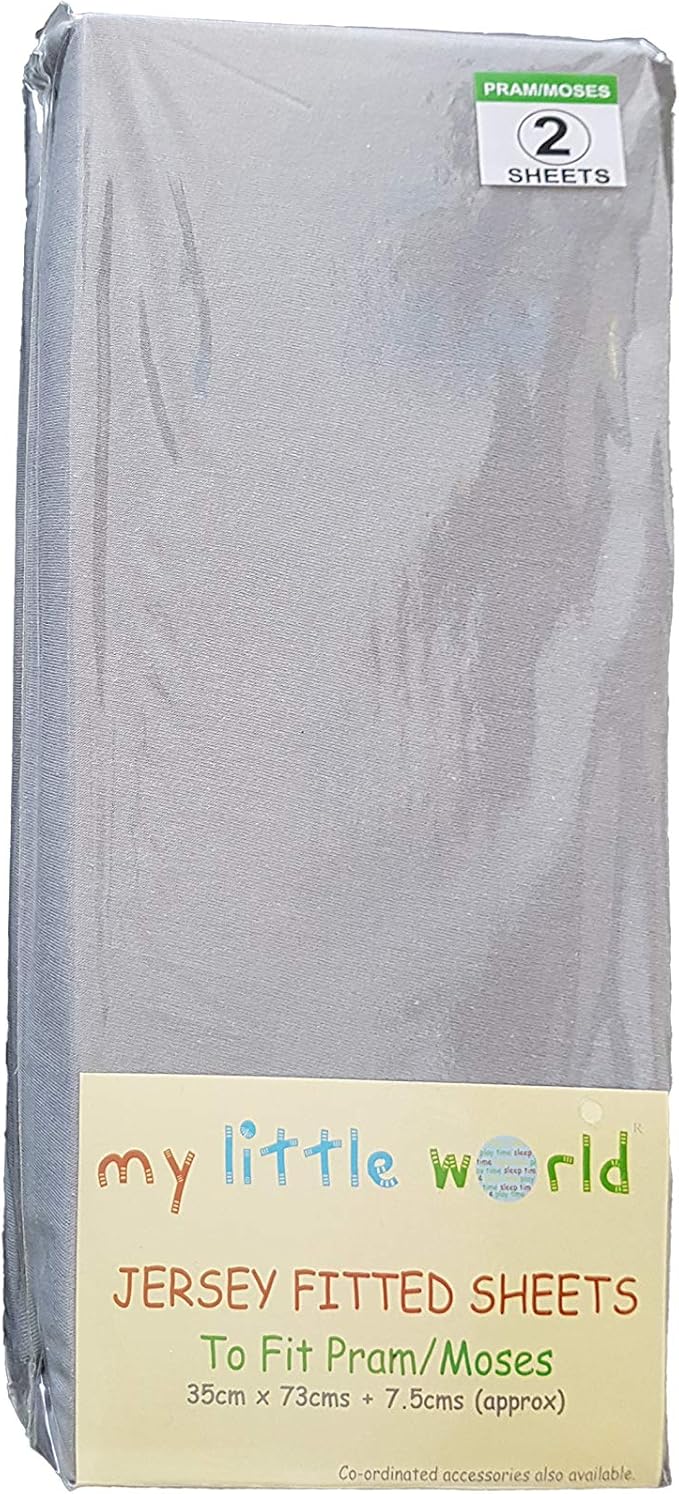 moses basket fitted sheets grey
