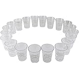 Party Shot Glasses for Bachelorettes and Birthdays, Cheers Bitches 2 oz Plastic Shooters (20 Pack)