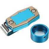 PATIKIL Billiard Magnetic Chalk Holder Round Aluminum Alloy Pool Billiard Cue Chalk Tip Case with Belt Clip