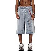 Aelfric Eden Stacked Pocket Longline Jorts Baggy Denim Shorts Casual Y2K Streetwear Unisex Jean Shorts