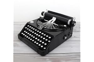 WISOQU Antique Typewriter Model, Practical Stress Reliever Retro Vintage Portable Manual Props Model, Decoration Ornaments for Home, Thoughtful Gifts, Black