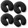 Saloniture 4-Pack Premium Microfiber Face Cradle Covers - Ultra Soft Fitted Massage Table Cradle Cover - Black