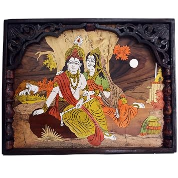 Buy Santarms 3D Handmade Radha Krishna in Vrindavan Painting Online at Low  Prices in India - Amazon.in