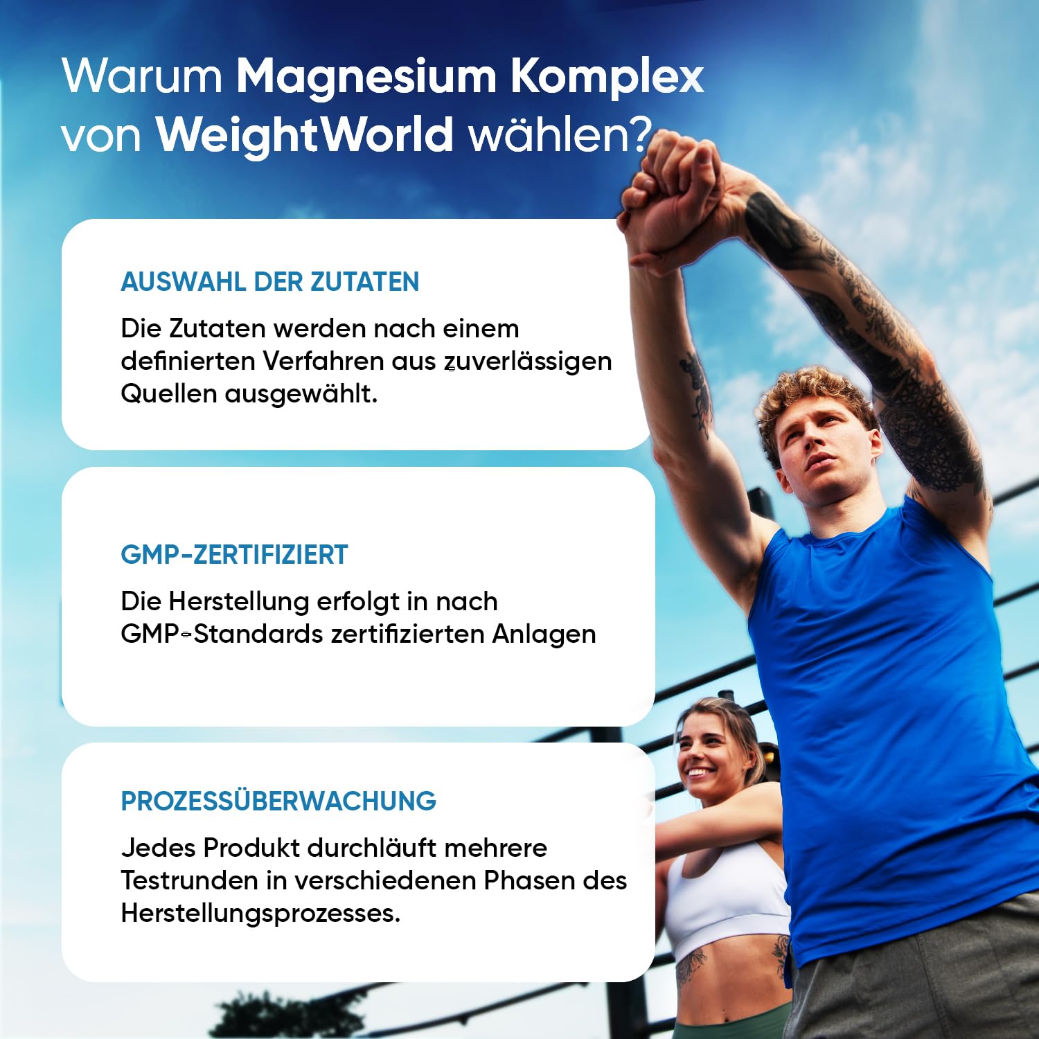 WeightWorld Magnesium Komplex 4 in 1-400mg Elementares Mg pro Portion 9