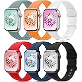 6 Pack Sport Bands Compatible with Apple Watch Band 38mm 40mm 41mm 42mm 44mm 45mm 49mm 46mm,Silicone Waterproof Strap for iWatch Apple Watch Series 11 10 9 Ultra 8 7 6 5 4 3 2 1 SE Women Men
