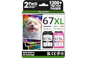 OEGGOINK 67XL Ink Cartridges Compatible for HP 67 Ink Cartridges Black Color Combo Pack Compatible for HP Ink 67 Fit for DsekJet 2700 2755e 2700e 2855e 2755 4155e 2734e Envy 6055e 6455e 6055 Printer