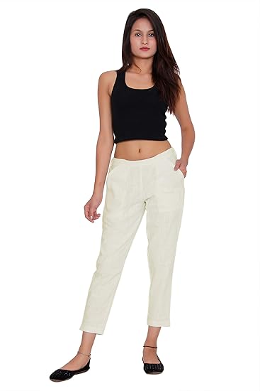 off white cotton pants