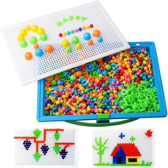 nuoshen 676 Pcs Mushroom Nails Pegboard, DIY Peg Pegboard Toys Mushroom