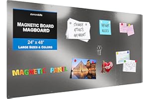 DLDIRECT Diamond Life Magnetic Board - Memo & Vision Board for Home, School & Office - Magnet Board for Kids - Pre-drilled Mounting Screws Included (Stainless Steel 24"x48")