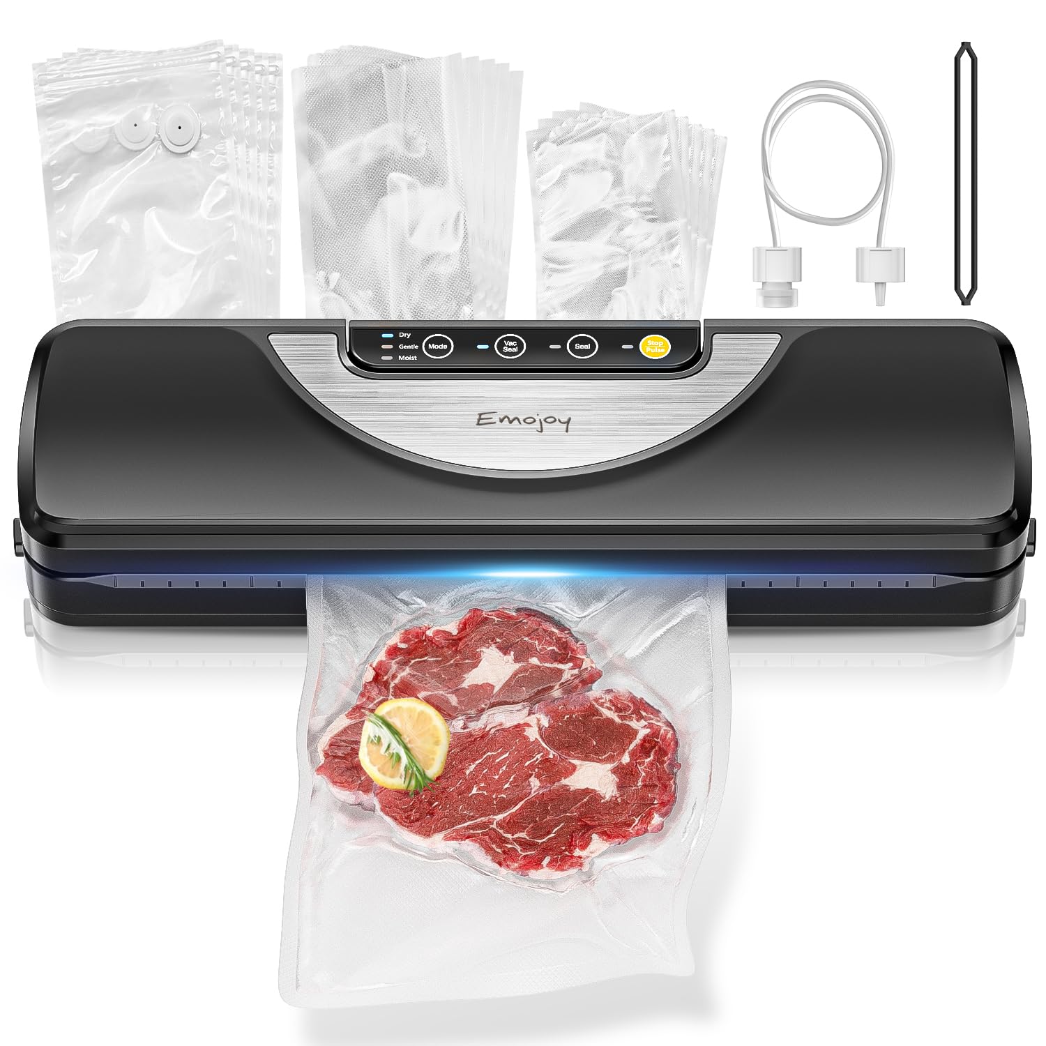 Photo 1 of Emojoy Vacuum Sealer Machine, Built-in Bag Cutter, 11.8-Inch Sealing Length, Includes 15 Bags?BPA-Free?