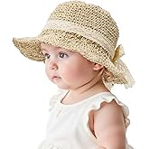 Century Star Baby Girls Straw Sun Hats for Infant Kids Summer Beach Hat for Toddler with Bow