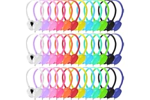 XOSDA Kids Headphones Bulk 54 Pack for Classroom School Students Adults Teens and Adults, Wholesale Wired Adjustable Headphones for Classroom Earphones(Multi Color)
