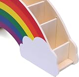EXERZ Rainbow Pencil Holder 6 Compartment Desk Organiser with 50 Star Stickers view 6