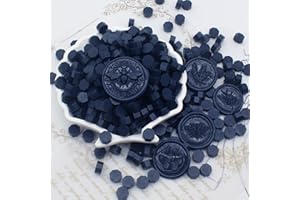 360pcs Dark Blue Sealing Wax Beads, Andotopee Premium Wax Seal Beads for Stamp Seals, Octagon Wax Sealing Pellets Refill Pack for Wax Seal Kit, Wedding Invitation, Letter Envelope Seal, DIY Crafts