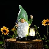 Fashionoda Gnome Garden Decor Statue Solar Decorations for Yard Lawn Outside with Lantern Outdoor Decorations for Balcnoy