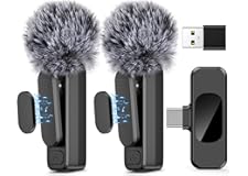 Wireless Lavalier Microphone for iPhone 15,Android Phone,Laptop,PC,Professional Mini Microphone with Noise Reduction,Lapel Mi