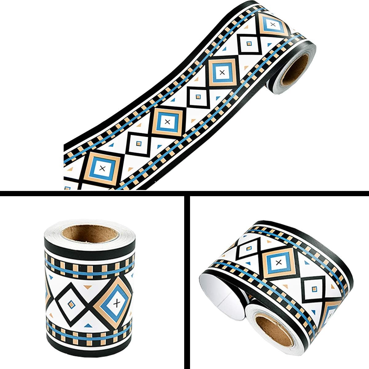 Joqixon Wallpaper Borders Self Adhesive Border Tiles Decals,Peel and