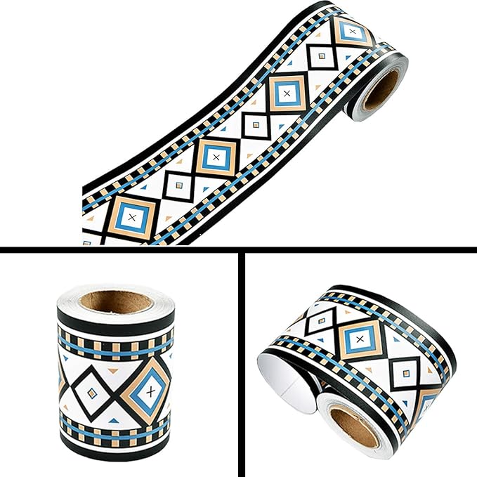 Joqixon Wallpaper Borders Self Adhesive Border Tiles Decals,Peel and