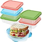CZWESTC 6 Pack Sandwich Containers, Colored Sandwich Boxes for Lunch, Reusable and Easy to Open Fun Sandwich Container (in 3 Colors)