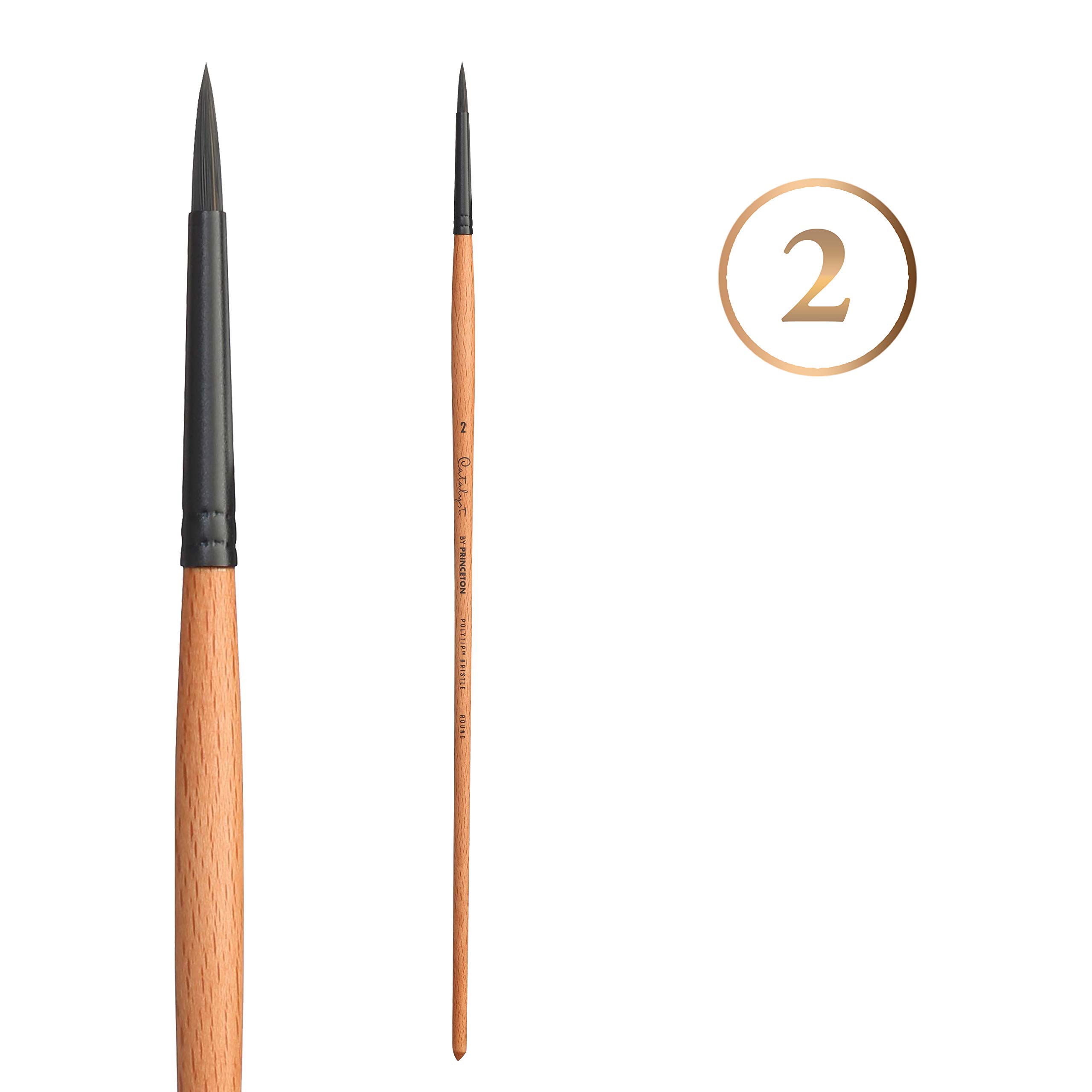 Princeton Catalyst, Series P6400, Round, Size 2. Long-Handled, Acrylic, Multi-Coloured, Gr. 2