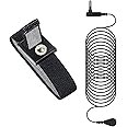 Grounding Wrist Strap, Grounding Bracelet with 15 Feet Grounding Cord, Earth-Connected Grounding Wristband for Sleep, Energy, Pain Relief, and Inflammation. (Black with Grey)