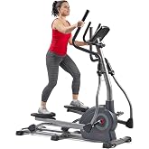 Sunny Health &amp; Fitness Elliptical Exercise Machine with Long Stride Workout | Adjustable Magnetic Resistance, Joint-Friendly, Smart Function, Heart Rate Sensor, Digital Monitor, SunnyFit App