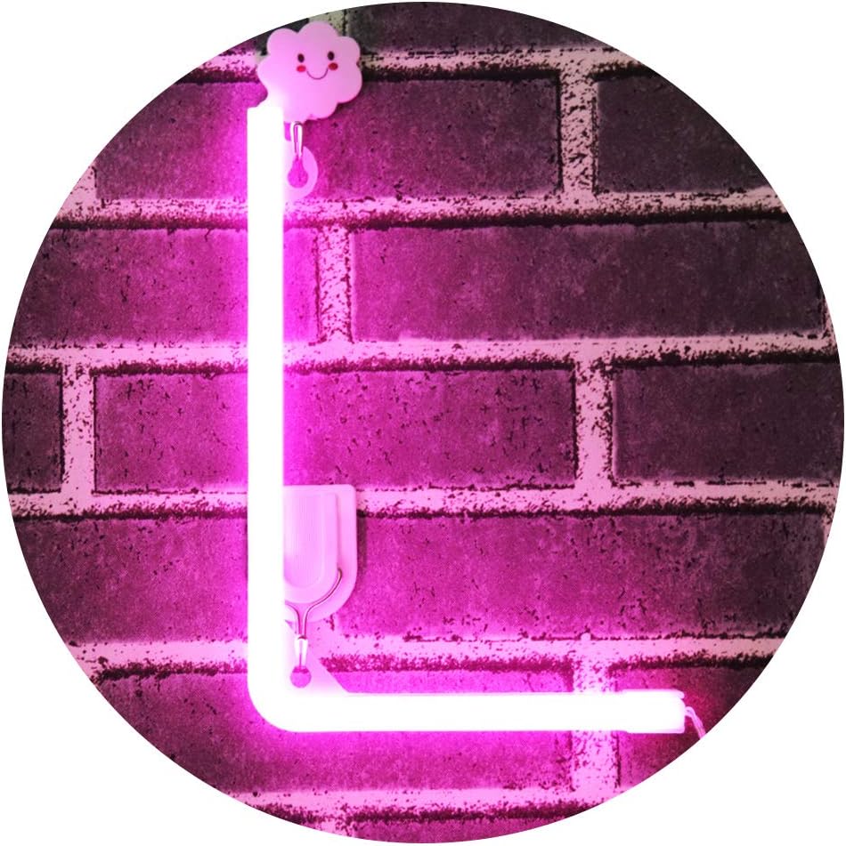 Obrecis Light Up Letters for Wall Decor, Neon Art Light Letters of The Alphabet Marry Me Decorations for Bedroom, Living Room, Wedding Party-Pink Letter L