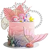 Mermaid Cake Topper Under the Sea Cake Decorations Mermaid Cake Decor Party Supplies Seashell Coral Cake Topper