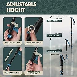 GPTCAMP Hiking Stick,1pc Trekking Pole Collapsible