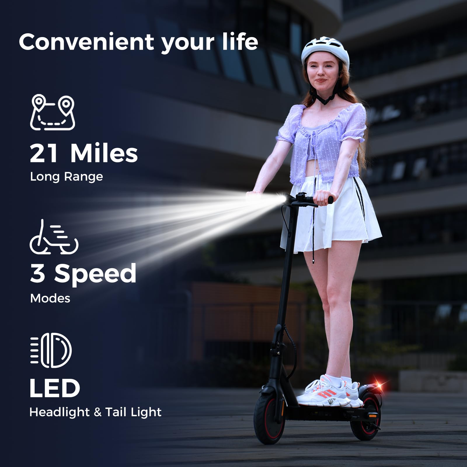 Electric Scooters - Electric Scooter for Kids, 500W/1000W Motor, 18/25 MPH Top Speed, 8.5'' /9.3'' Tires, 21/28 Miles, Long Range Electric Scooter for Adults and Teens