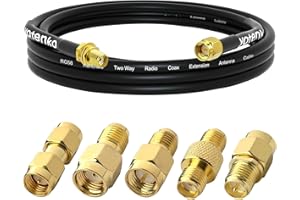 YOTENKO 6ft SMA Male to SMA Female RG58 Coaxial Cable + 5pcs SMA Connector Kit for 4G LTE Router, ADS-B, SDR, Ham Radio