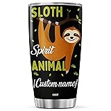 CUBICER Personalized Coffee Tumbler Sloth Travel
