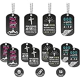 Inkstone Dog Tag Necklaces, Bible Verse Collection – Bulk Christian Religious Gifts, Inspirational Scripture Dogtag Necklaces for Men & Women, Church Events, Party Favors