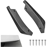 Xiqaler 2 PCS Rear Bumper Canard Splitter Protector, Anti-Collision Auto Bumper Lip Protector Spoiler Kit with Screws, Anti-Scratch Canard Guard Diffuser for Most Vehicles (Black Carbon Fiber)