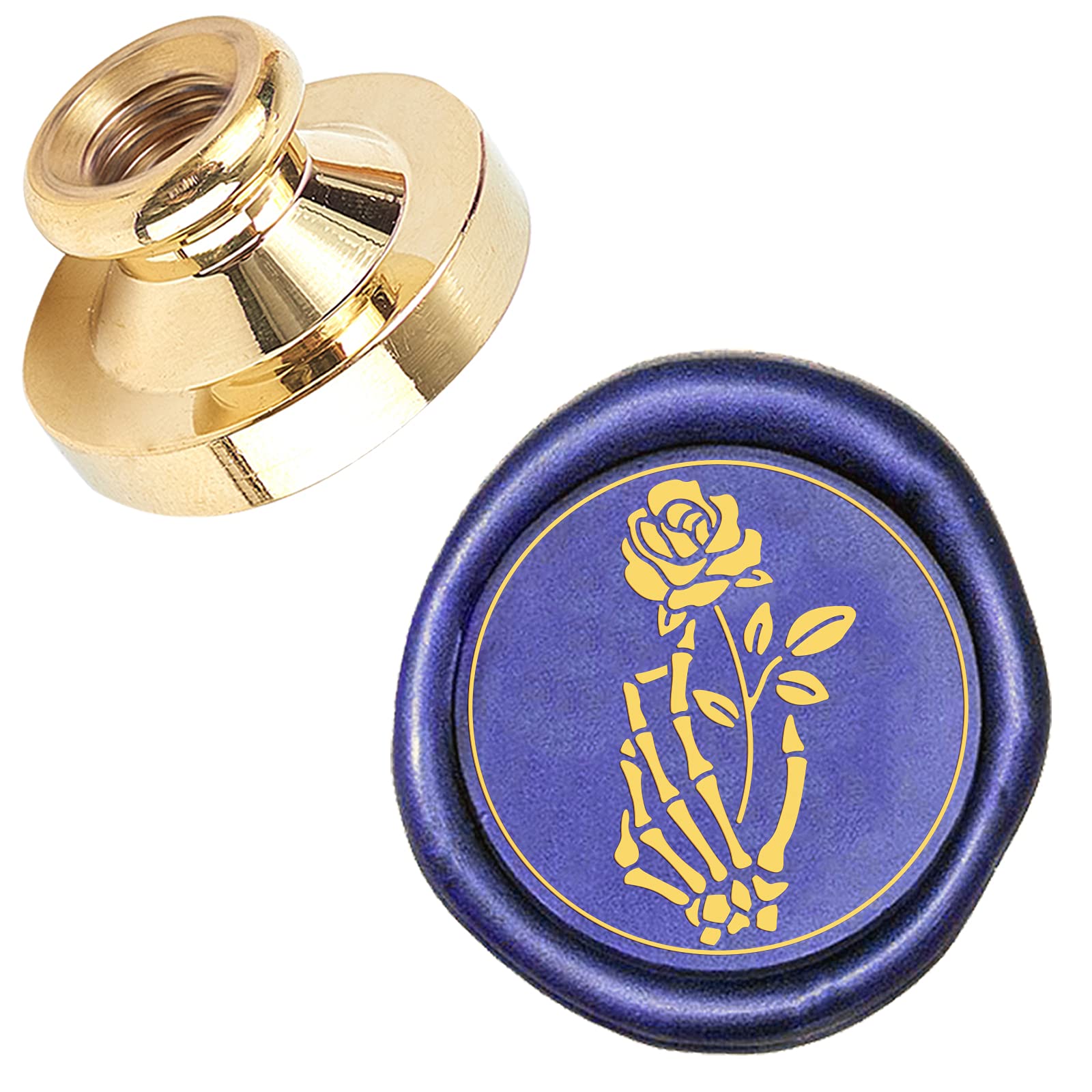 CRASPIRE Halloween Skeleton hands Rose Wax Seal Stamp 25mm Replaceable Seal Wax Stamp Head Only for Halloween Wedding Invitations Cards Bottle Gift Decoration