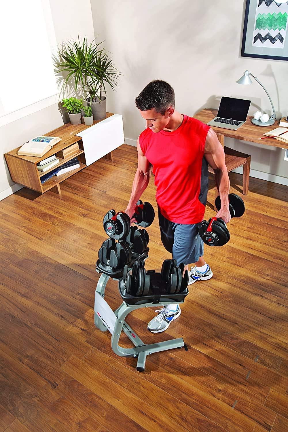 Fuxion Single Dumbbell 5 to 52.5 lbs 5 to 52 Adjustable Dumbell, Black : Garden & Outdoor