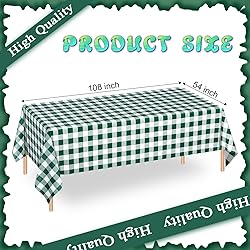 WNINK 6 Pack Green and White Checkered Rectangular