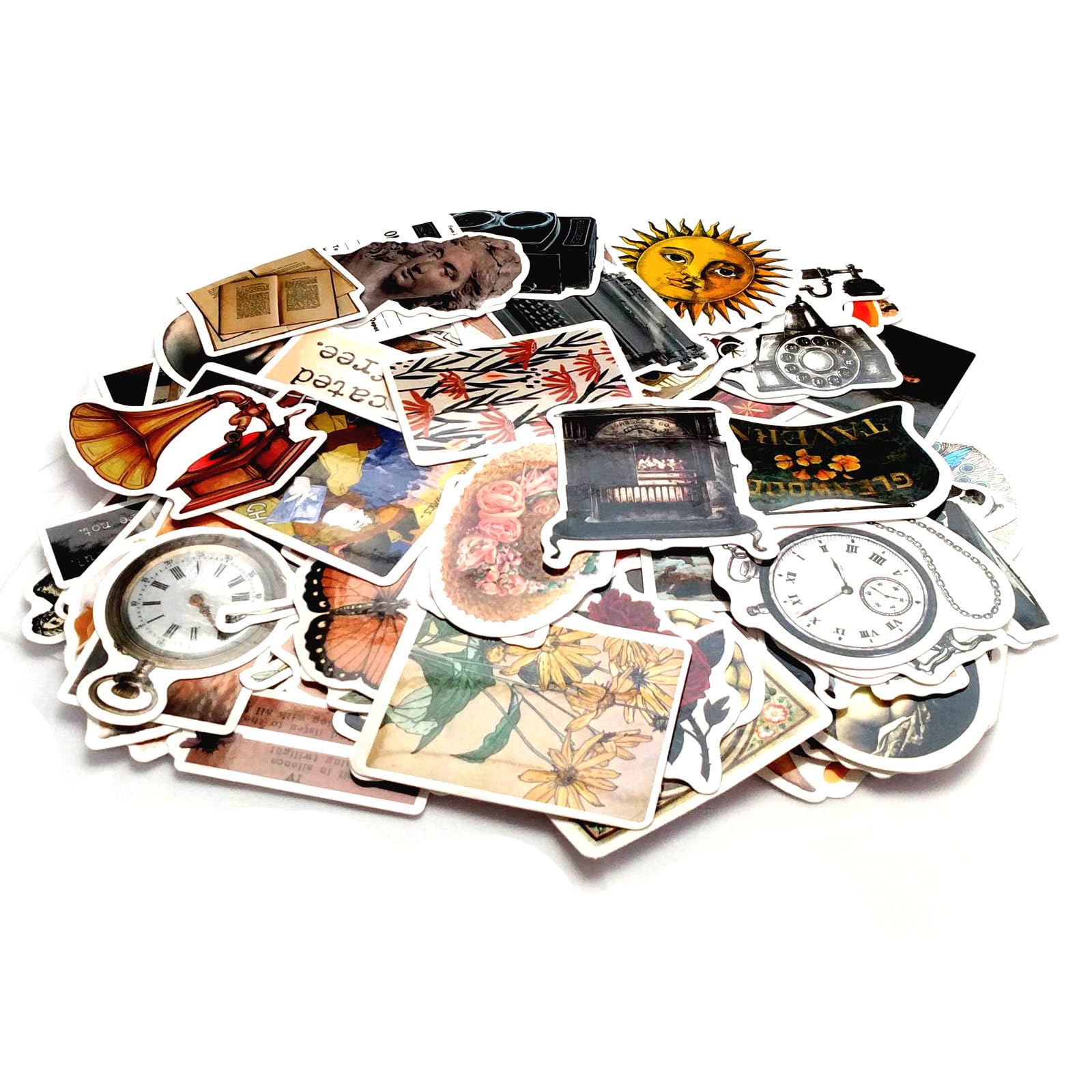 100 Pcs Aesthetic Vintage Vinyl Stickers - Scrapbook Journaling Laptop Water Bottles Waterproof Retro Stickers Skins & Decals, Adults DIY Craft Decor Nostalgic Theme Party Favor & Supplies