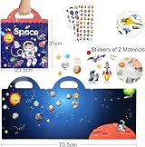 ASTARON 3D Sticker Scenes Book 88 Pcs Space Puffy Stickers for Kids view 2