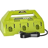 YJITO Upgraded 6-Port Fast Charger for Ryobi 18V Lithium-Ion Batteries, Compatible with Ryobi 18V ONE+ Battery Systems, Replacement for P135 Charger (6-Pack Charging Station)