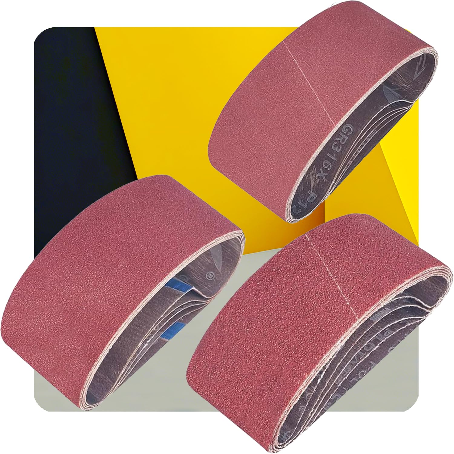 Tonmp 15 PCS 3 inch x 18 inch Sanding Belts - 5 Each of 40 80 120 Grit Aluminum Oxide Sanding Belts For Belt sander (3x18 inch)