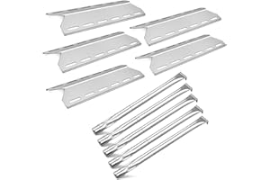 Zemibi Grill Replacement Parts for Charmglow 720-0234 720-0289, Nexgrill 720-0033 720-0234, Member's Mark 720-0584, Kirkland 720-0025, Sams 720-0584A, Heat Plates and Burner Tubes 5 Burner Grill