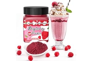 ERCORART Raspberry Powder - 100% Natural Freeze Dried Raspberry Powder, No Additive Natural Food Coloring, Ideal for Baking, Smoothies, Beverages, Yogurt Bowls, Non-GMO, Vegan - 3oz