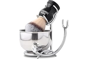 JEQUIL&CORENVEO Deluxe Shaving Kit for Men, 3 in 1 Shaving Set, Shaving Brush, Shaving Bowl, Razor & Brush Holder