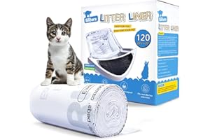 Bilibara Litter Box Liner Bag Compatible with Cat litter Box 3 and 4, 120 Pack - Extra Thick Waste Bags for Self-Cleaning Pet Kitty Litter Box Drawer Liners, 9-11 Gallons Home/Kitchen Trash Bags