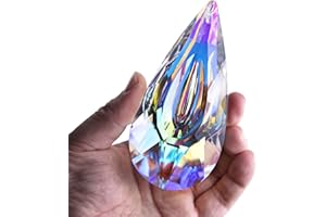 YU FENG 120mm/4.7in Crystal Prism Suncatcher Window Hanging Sun Catchers AB Colored Crystals Faceted Prism Rainbow Maker Pendant Ornament for Christmas Tree