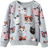 WDIRARA Toddler Girl's Crewneck Cartton Print Graphic Long Sleeve Cute Sweatshirt